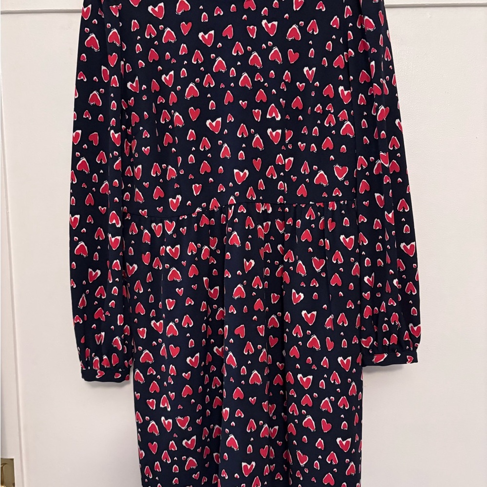 POPSUGAR Navy and Red Heart Print Dress